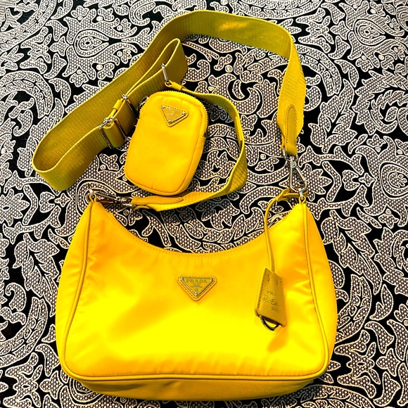 Prada- yellow nylon crossbody - Picture 1 of 9